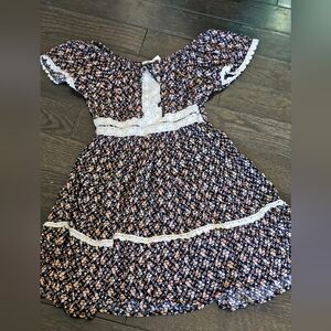 Black floral sundress with flutter sleeves sweetheart neckline casual occasions